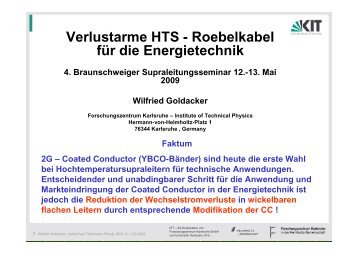 Verlustarme HTS - Roebelkabel für die Energietechnik - Technische ...