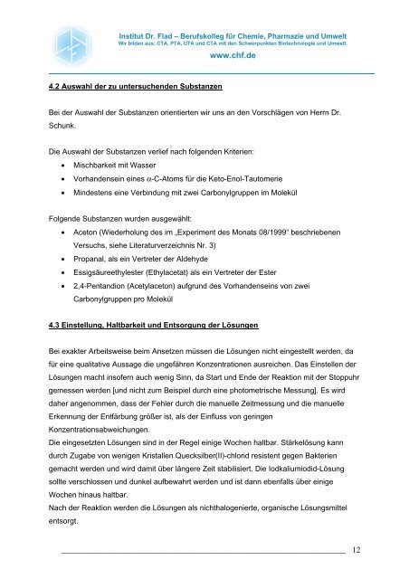 Diese Projektarbeit komplett downloaden ... - Institut Dr. Flad