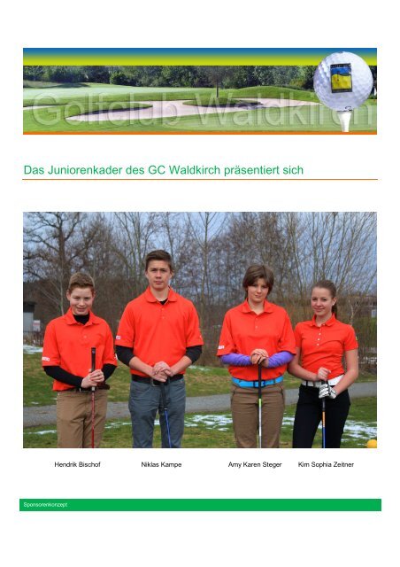 Sponsorenkonzept 2013 - Junioren Golfclub Waldkirch