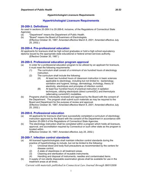 Electrologist Licensure Requirements - CT.gov