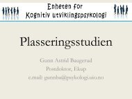 Plasseringsstudien - Bufetat