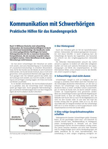 Kommunikation mit Schwerhörigen