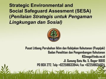 Strategic Environmental and Social Safeguards Assesment (SESA)