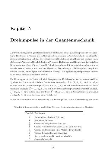 Kapitel 5 Drehimpulse in der Quantenmechanik