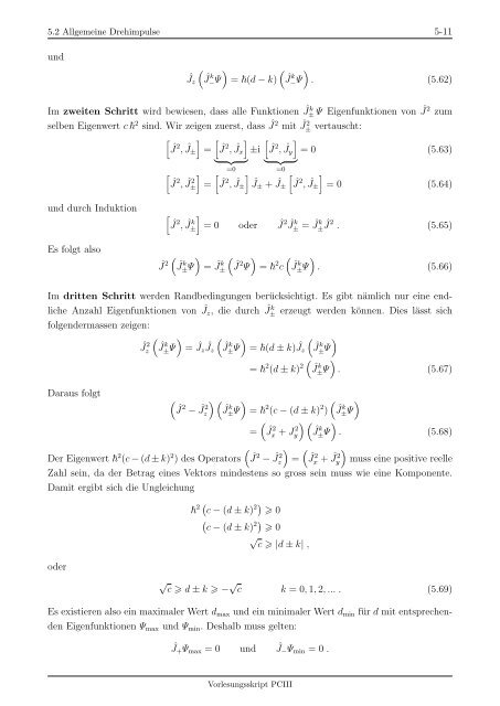 Kapitel 5 Drehimpulse in der Quantenmechanik