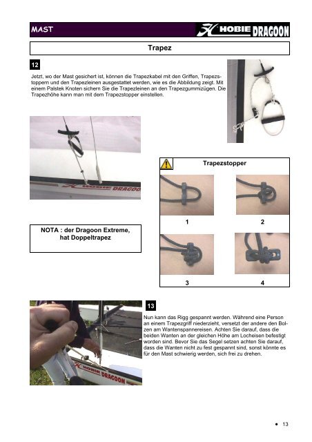 AUFBAUANLEITUNG - Hobie Cat