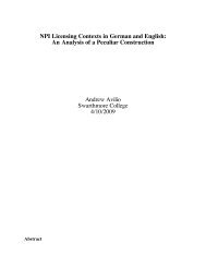 NPI Licensing Contexts in German and English - Swarthmore College