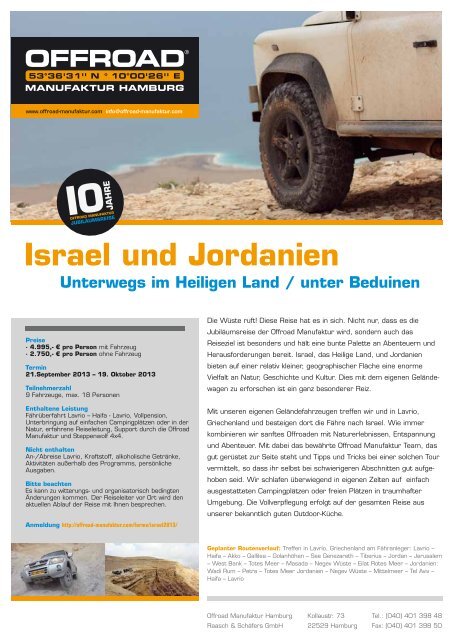 Israel und Jordanien - Offroad Manufaktur Hamburg