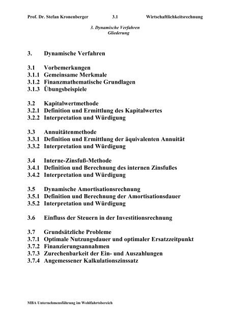 3. Dynamische Verfahren 3.1 Vorbemerkungen 3.1.1 Gemeinsame ...