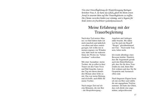 Freundesbrief 2011 - Hospizbewegung Ratingen