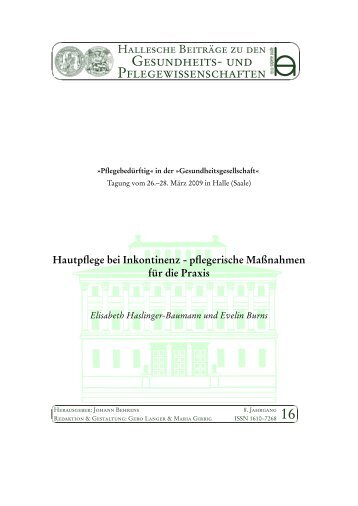 Hallesche Beiträge zu den Gesundheits- und Pflegewissenschaften