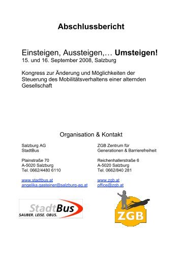 Kongressbericht 2008: PDF/Deutsch - Zentrum für Generationen ...