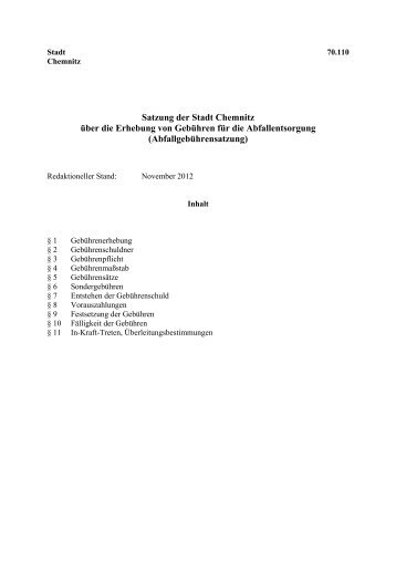 Abfallgebührensatzung - Chemnitz