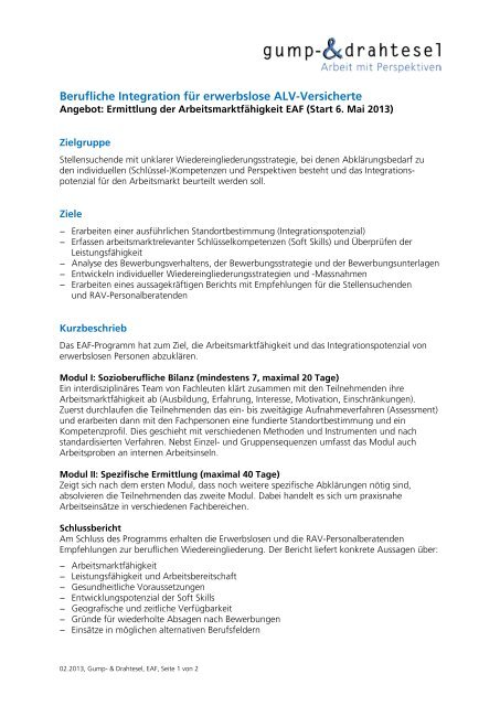 Berufliche Integration Fur Erwerbslose Alv Versicherte Drahtesel