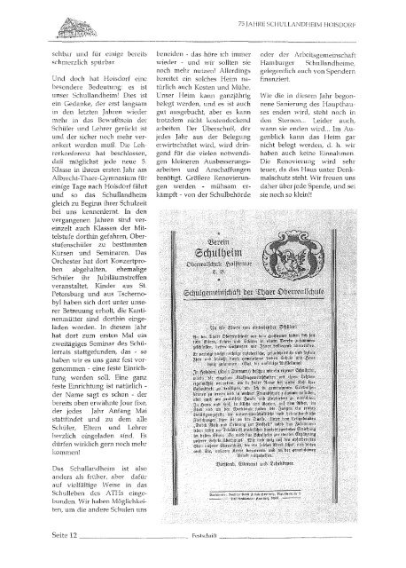Hoisdorf Jubiläums-Festschrift 75 Jahre 1922-1997 - Hahn's home ...