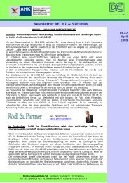 Newsletter RECHT & STEUERN - AHK Italien