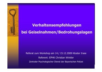 8. Fachtagung Pflege in der Forensik Workshop Winkler