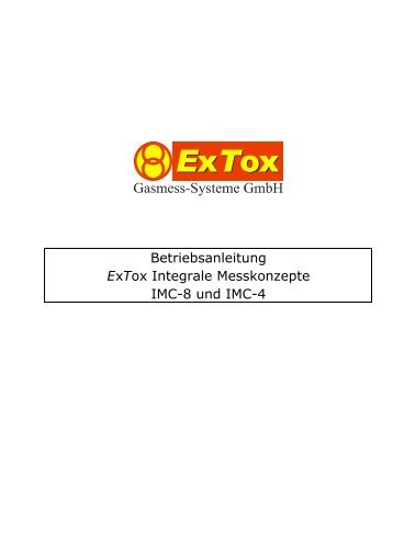 Betriebsanleitung ExTox Integrale Messkonzepte IMC-8 und IMC-4