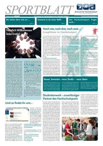 Sportblatt Wintersemester 2012/13 - Hochschulsport der Universität ...