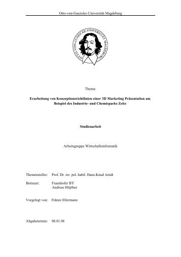 Otto-von-Guericke-Universität Magdeburg Thema: Erarbeitung von ...