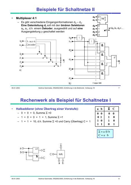 Schaltnetze und Schaltwerke (update 9.1.03) - FZK