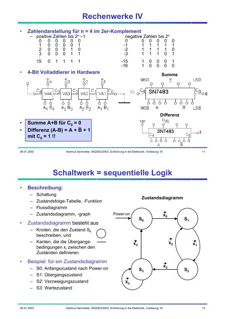 Schaltnetze und Schaltwerke (update 9.1.03) - FZK