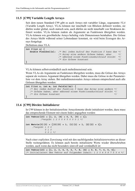 Eine Einführung in die Programmiersprache C und die Grundlagen ...