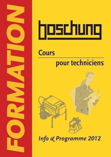 Fraiseuses Cours pour techniciens - Boschung