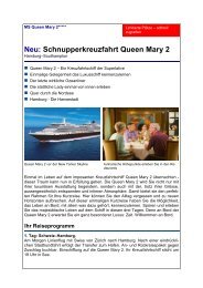 Schnupperkreuzfahrt Queen Mary 2 - Reisebüro Mittelthurgau Fluss ...