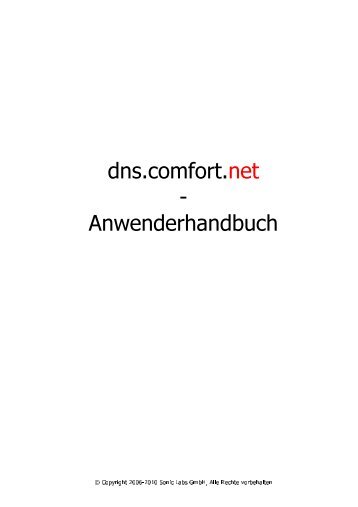 dns.comfort.net - Anwenderhandbuch - Sonic Labs