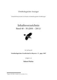 Inhaltsverzeichnis Bd. 40-50 Ornithologischer Anzeiger - OG Bayern