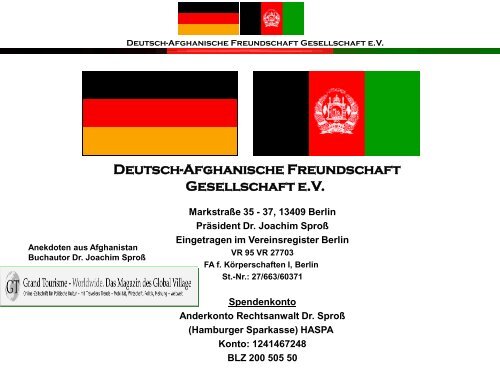 Deutsch-Afghanische Freundschaft Gesellschaft eV - bei der ...