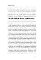 Dialekte rund um Thuner- und Brienzersee