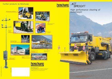 Overview of the Jetbroom, highway and road version - Boschung