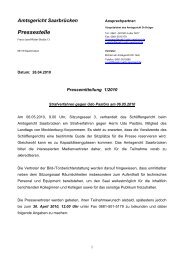Pressemittelung 1/2010 - Amtsgericht Saarbrücken - Saarland