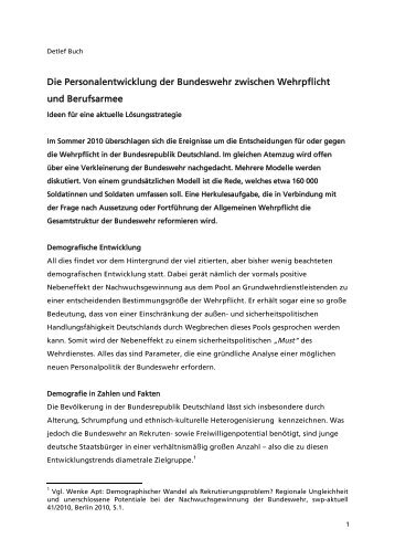Die Personalentwicklung der Bundeswehr zwischen Wehrpflicht und ...