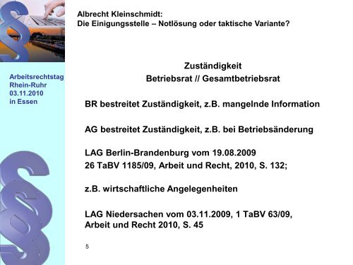 Die Einigungsstelle - Arbeit und Leben NRW