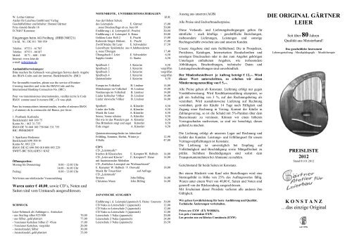DIE ORIGINAL GÄRTNER LEIER Gärtner Atelier für Leierbau