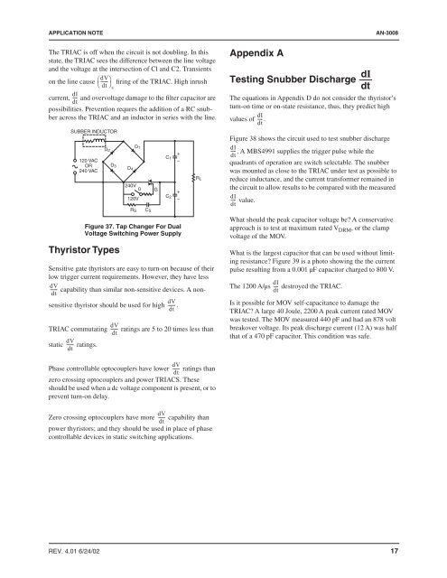 AN-3008 RC Snubber Networks for Thyristor Power Control and ...