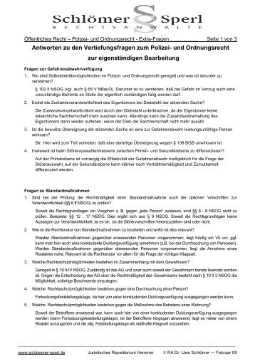 Antworten zu den Vertiefungsfragen zum Polizei- und ...