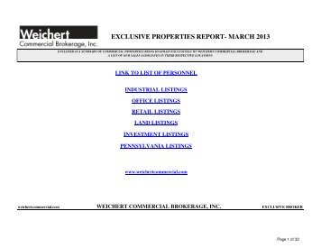 exclusive properties report- march 2013 - Weichert Commercial ...