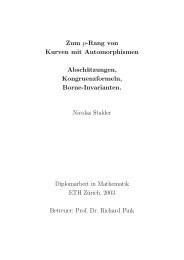 Nicolas Stalder: Zum p-Rang von Kurven mit ... - ETH Zürich