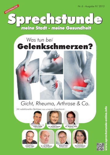 Sprechstunde Nr. 6 - Ausgabe IV / 2013