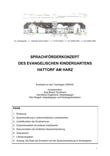 sprachförderkonzept des ev - der Evangelischen Kirche Hattorf am ...