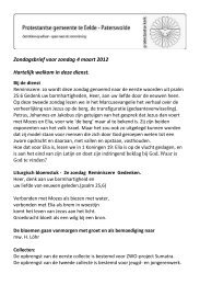 Zondagsbrief voor zondag 4 maart 2012 Hartelijk welkom in deze ...