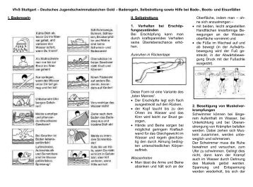 Die folgenden Baderegeln und die Regeln zur Selbsthilfe