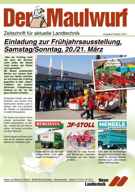 Der Maulwurf - Frühjahr 2010 - Neyer Landtechnik GmbH