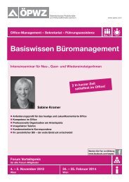Basiswissen Büromanagement - ÖPWZ