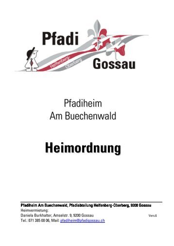 Heimordnung (PDF-Format) - Pfadi Helfenberg-Oberberg Gossau