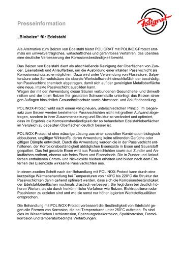 Download Pressemitteilung - POLIGRAT GmbH